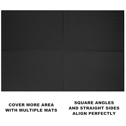 Image of Silicone Bar Mat - Heat-Resistant and Food Safe Drip Mat - Spill Mats for Counter Top - Service Mat for Kitchen, Coffee Bar, Restaurant - Thick Drying Mat for Glasses - 46cm x 30cm , Black