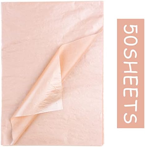 VEYLIN Rose Gold Tissue Paper, 50 Tissue Paper Sheets for Packing Wrapping Gifts, 20 X 14 Inch
