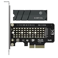 M.2 NVMe (M Key) SSD auf PCIe Adapterkarte mit Kühlkörper, kompatibel PCIe X16/X8/X4 2280/2260/2242/2230