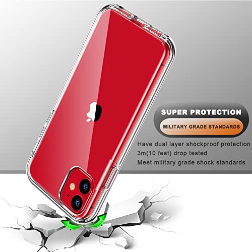 Coolqo Compatible With Iphone 11 Case, And [2 X Tempered Glass Screen Protector] For Clear 360 Full Body Coverage Hard Pc+Soft Silicone Tpu 3In1 Shockproof Protective Phone Cover #TOP2