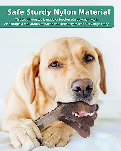 Boutiray Dog Chew Toy For Aggressive Chewers Real Beef Flavor Nylon Bone Durable Sturdy Tough Dogs Toys Teething Cleaning Stick For Large Medium Breeds #TOP1