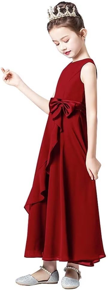 Little Juniors Girl Long Bridesmaid Dress Wedding Flower Girls Formal Pageant Party Dresses Chiffon Sleeveless