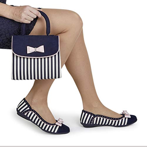 Style vintage rayé des chaussures Ruby Shoo Danse Classique bleu - 4