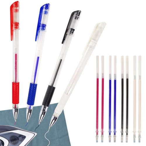 Boligrafos Borrable Con Calor Para Tela, 4 Piezas Rotuladores De Tela Borrables Por Calor Con 8 Recambios De Bolígrafo, Marcadores Bolígrafos Borrables De 4 Colores Para Costura, Costura Accesorios