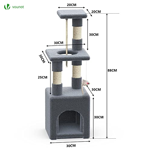 Arbre à grimper pour chat gris idéal pour petit appartement