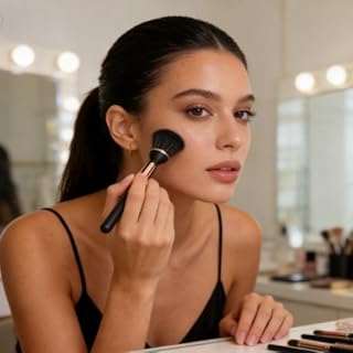 Cepillo de polvo esponjoso, cepillo de maquil...