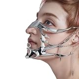 BSOKEIXD Masquerade Mask，Steel Half Mask Women's Costume Half Face Halloween Party...