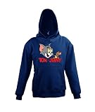 Youth Designz Sweat à Capuche pour Enfants Modèle Jerry & Tom - Bleu Marine 118/128 (8 Jahre)