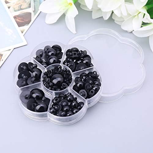 Doll Eyes Sew on Button DIY Craft Animal Doll Plastic Safety Eyes Assorted Size with Storage Box 182 Pcs 6-17mm