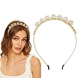 Generse Goldfarbene Stirnbänder Stern Haarband Party Hochzeit Perle Kopfschmuck Vintage Haarschmuck für Frauen