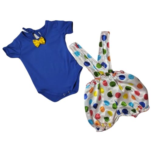 Fantasia Palhaço Bebê Body e Suspensório