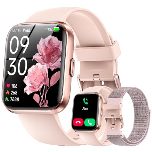 Quican Smart Watch for Women (Android/iPhone), 1.8" UHD Alexa Smart Women Watch with Calls/Messages, 3ATM 120+ Sport Modes Fitness Tracker Watch with SpO2/Heart Rate Monitor, Sleep/Activity Tracker by Quican - Used condition - CA$53.00