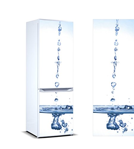 Vinilo para Frigorífico Gotas de Aguas cayendo | Varias Medidas 185x60cm | Adhesivo Resistente y de Fácil Aplicación | Pegatina Adhesiva Decorativa de Diseño Elegante