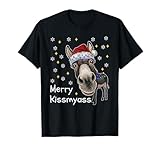 Funny Donkey Merry Kissmyass Christmas Gifts Tees