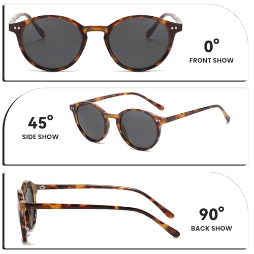 CIKJUK Sonnenbrille Kinder Polarisiert Rund Jungen Mädchen Klassisch Jugendliche Kinder Sonnenbrillen UV400 Schutz für 8-18 Jahre-Leopard/Schwarz
