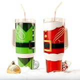 Hogg 2 Pack Christmas Tumbler 40oz - Santa Tumbler and Elf Tumbler, Christmas Tumblers with Lids and Straws, Santa Claus Christmas Cup, Santa Mug, Christmas 40 oz Tumbler, Holiday Tumbler with Handle -  HOGG Outfitters