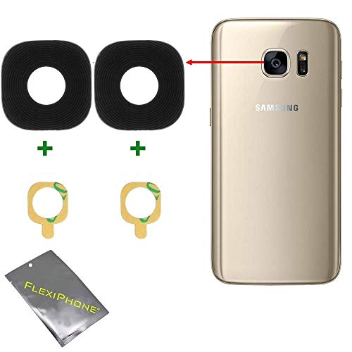FLEXIPHONE Lot de 2 Lentilles en Verre Camera Appareil Photo de Remplacement avec Adhesif pour Samsung Galaxy S7 G930 et S7 Edge G935 Cover