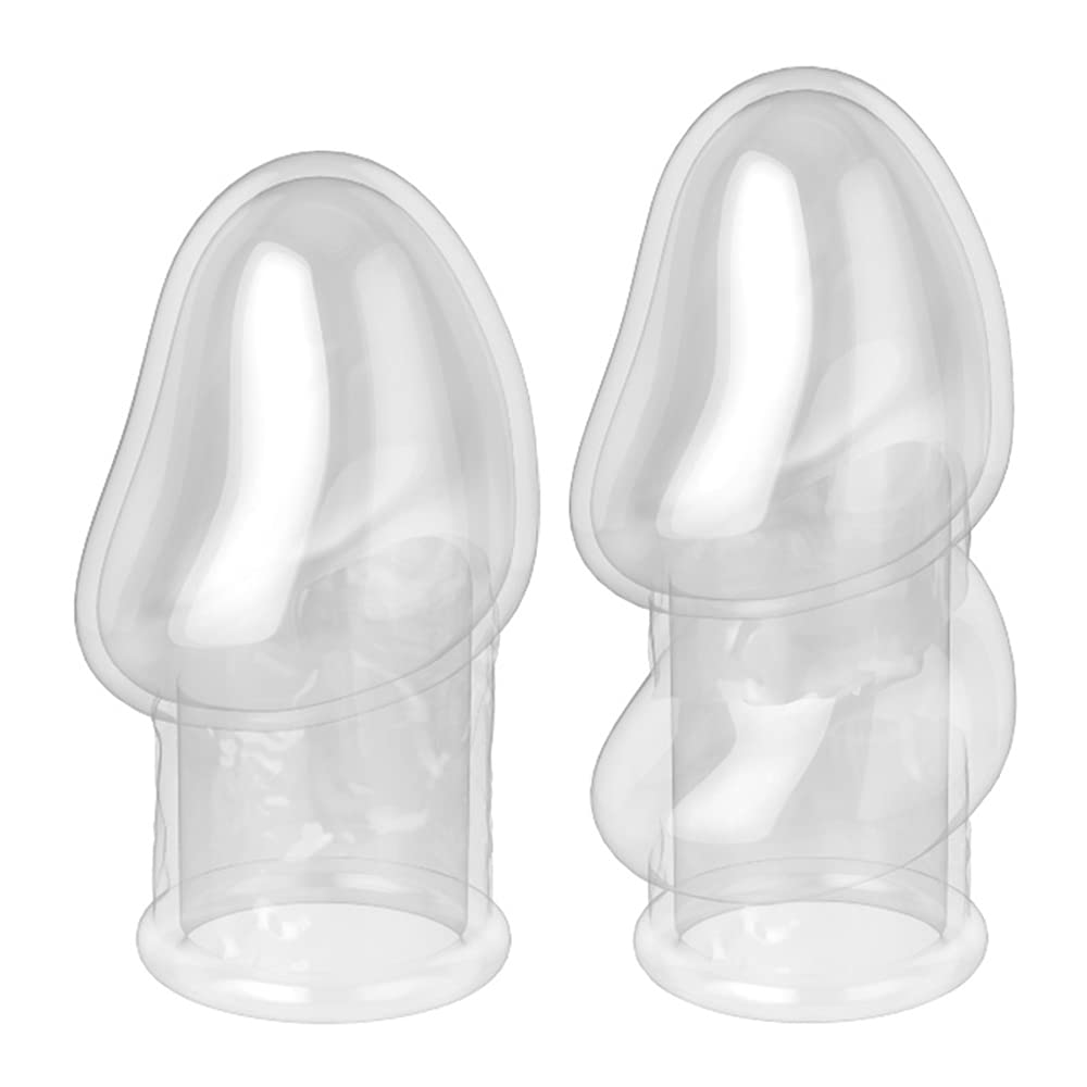 Emoi ペニスリング コックリング ペニスサック セット TPE 男性用 2点セット 人気 極薄 透明な 防水 クリスタルサック アダルトグッズ sm(閉口スタイル2点セット)