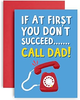 Huxters Dad Birthday Cards  If in Doubt Call Dad Fathers Day, Dad Birthday Funny Birthday Card Thick Uncoated 350gsm Paper  Recyclable Envelope  A5