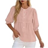Attine Peplum Tops for Women Dressy Blouses Business Casual Pink Large