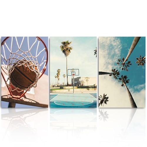 Affiches inspirantes basket sport déco murale lot de 3 cadres 60 x 90