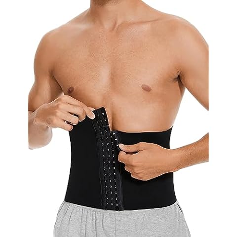 Vaslanda Men Waist Trainer Firm Belly Fat Tummy Control Body Shaper Girdle Stomach Band Weight Loss Fitness Trimmer Belt Black M Cover