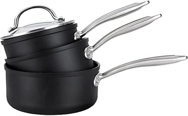 Prestige Scratch Guard 3 Piece Saucepan Set - Induction Hob Saucepan Sets Non Stick with Glass Lids 16/18/20cm, Dishwasher Safe, Scratch Resistant Cookware