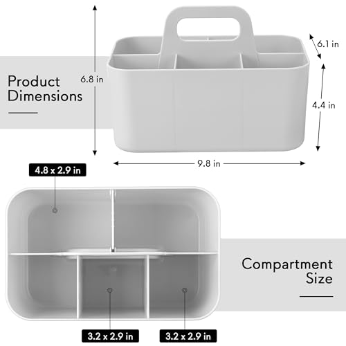 Image of Tiawudi Multipurpose Caddy Organizer, Plastic Caddy with Handle, Stackable Desk Organizer for Stationery, Marker and Pencil, Office Supplies Organizer, Dorm Caddy (Pack of 2)