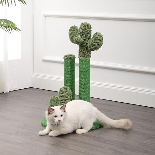 Rascador Torre para Gatos 25.25" con Jute y Peluche Verde miniatura 2