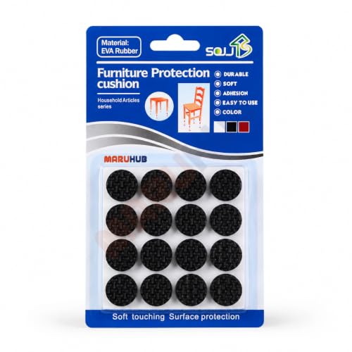 Image of MaruHub Chair Leg Floor Protectors 32 Pcs | Self Adhesive EVA Furniture Pads 1.8 cm Round | Furniture Rubber Pads | Anti Scratch | Anti Slip | Noise Reduction | Table Sofa Cabinet Bed Protectors