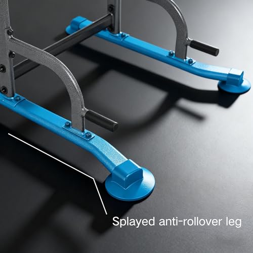 BARWING Pull Up Bar Station,Power Tower,Dip Station with 3D Backrest,Multi-Function Strength Training Stand Rack,Adjustable Height Dip Bars for Home Gym Strength Training Fitness Equipment(Full Black)