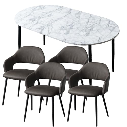 タンスのゲン ダイニングテーブルセット 5点セット 伸長式 幅90〜160p オーバルダイニングテーブル 2〜4人掛け 北欧 おしゃれ 72610053(97352)