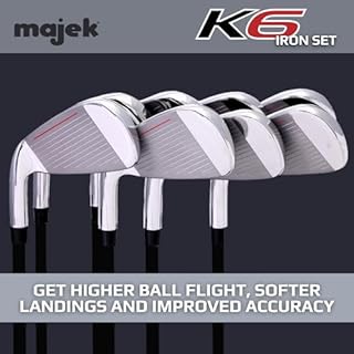Majek K6 Iron Set Senior Men's Complete 8-Piece Iron Set (4-PW, SW) Right Handed Graphite Senior Flex A Flex Club