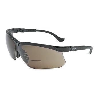 UVEX by Honeywell 763-S3773 Genesis Reading Magnifier, Black Frame, Standard Gray Lens, Ultra-dura Anti-Scratch Coating, 2.5 Diopters (Pack of 10)