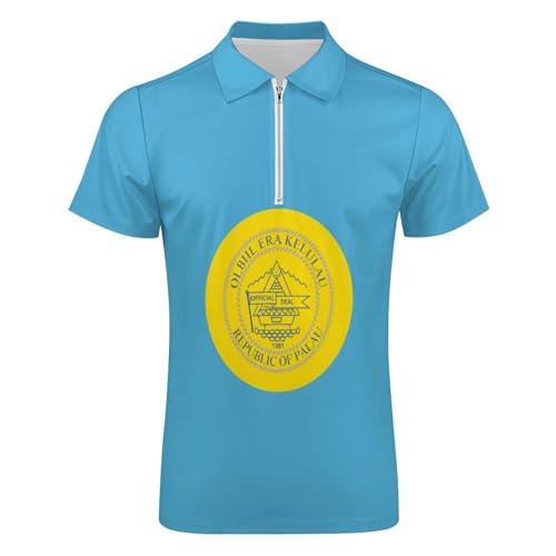 Polo de golf homme zippé bleu idéal pour l'été et les journées de sport
