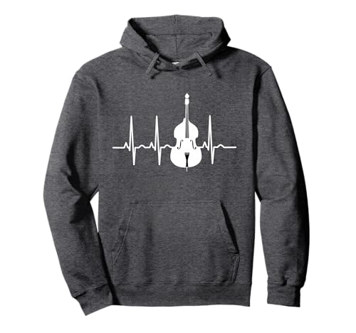 Heartbeat Double Bass Hoodie Funny String Bass ECG Pullover Hoodie