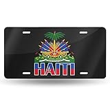 Haiti Flag License Plate, Haitian Flag Decorative Car Front, Metal Car Plate, Vanity Tag, Aluminum Noverlty License Plate for Men/Women Car 6x12 Inch
