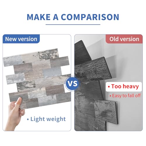 image for DEWOO 20-Sheet Peel and Stick Rustic Backsplash Wall Tile Self Adhesiv