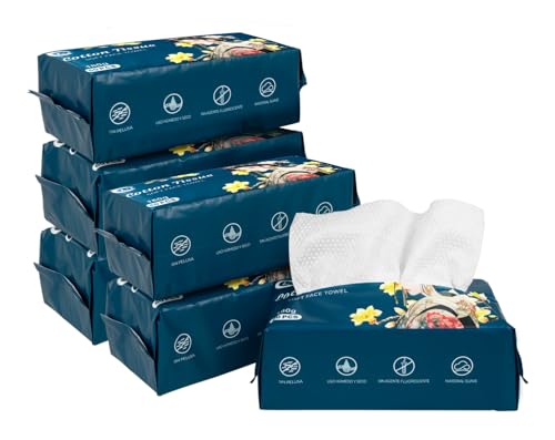 Chely Intemarket toallitas secas desechables para limpieza facial, toalla de algodón desmaquillantes (Pack x6)