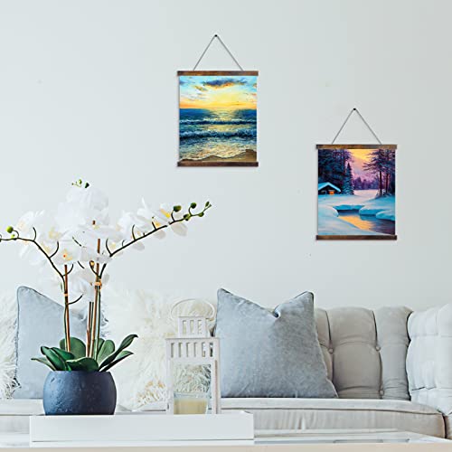 Rempry 2 Pack 12" Wide Magnetic Poster Frame Hanger, 12X16 12X18 12X24 Magnet Poster Frames For Photos, Pictures, Prints, Maps, Scrolls And Canvas Artwork (Walnut) #TOP5