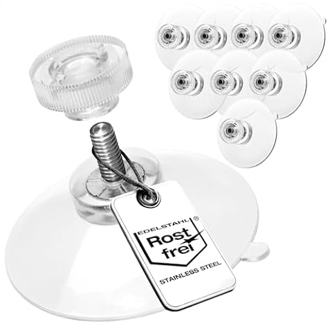 COM-FOUR® 8x Przyssawki gwintem M4, Ø 40 mm, Bardzo mocny uchwyt