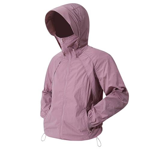 RUMAOZIA Sonnenschutz Jacke Herren Dünn UV-Sonnenschutzjacke Herren Leichtes Atmungsaktives UV-Shirt Dünne Faltbare Regenmantel Atmungsaktiv Fahrrad Wandern Campingjacke Outdoor Jacke Sommerjacke