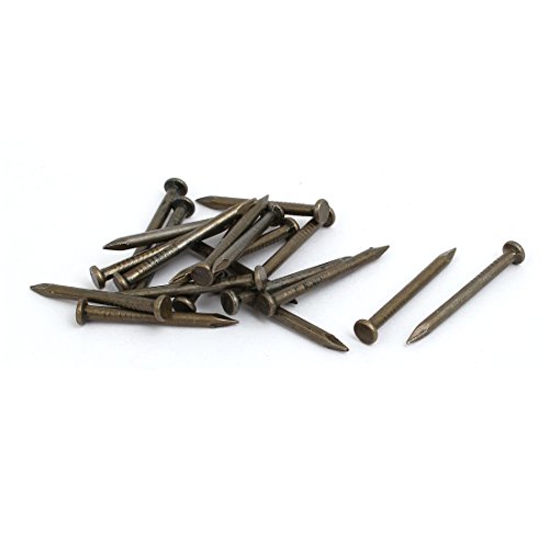 Aexit 2mm x Fastener 25mm Fiber Concrete Cement Wall Point Tip Nails Bronze Tone 20pcs Model:78as239qo88
