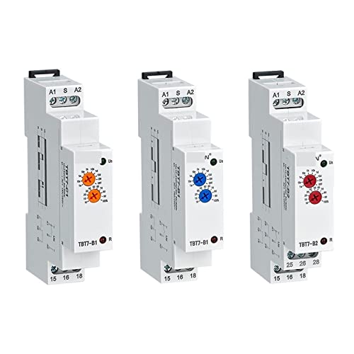 Relais temporisé de tension 220V TBT7-B1 avec bouton orange