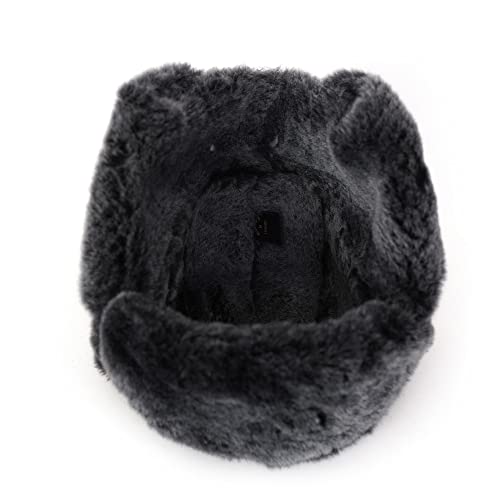 Mumcu's Leather Shearling Sheepskin Fur Trapper Bomber Aviator Style Suede Unisex Winter Hat (As1, Alpha, L, Black Suede Brisa, Large) #TOP3