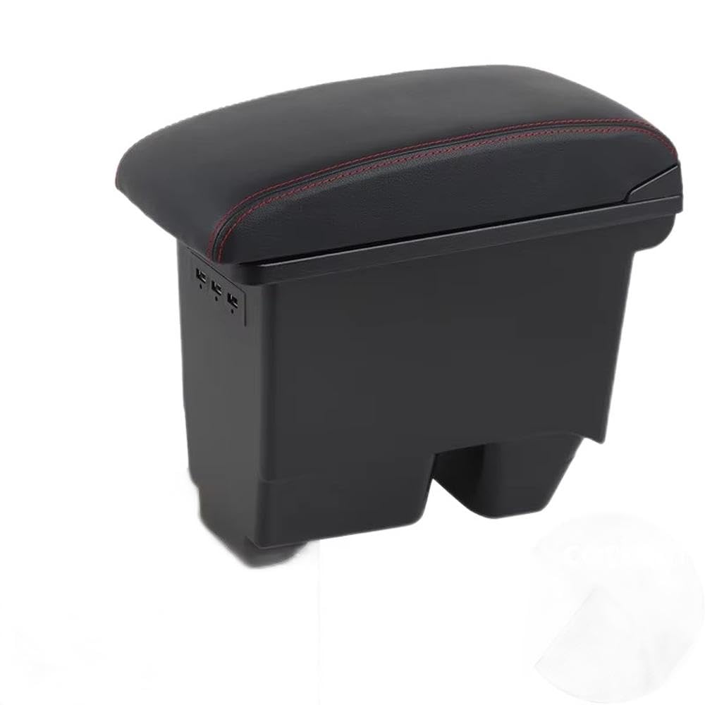 SXQPOCAR For Toyota Yaris SUV For Yaris Cross Car Armrest Box Storage Box Retrofit Parts Replacement Parts(B1 Black red Corium)