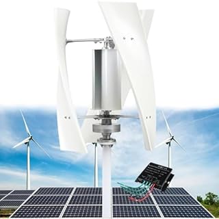 14000W Low Noise Wind Turbine Generator Kit, 24V 48V 220V Home Portable Vertical Wind Turbine with MPPT Controller for Home, Garden Lighting, Solar Wind System