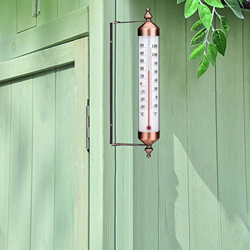 Garden Thermometer - Outdoor Thermometer with Bronze Design | Wall Thermometer for Outdoor Temperature Display, Wall, Greenhouse, Garage, Easy to Hang