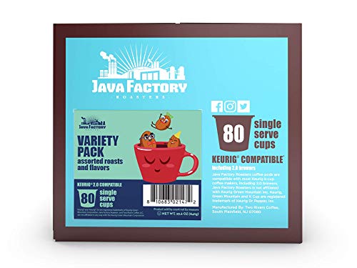 Java Factory Coffee Pods Compatible With K Cup Brewers Including 2.0, Assorted Variety Pack, 80 Count #TOP3