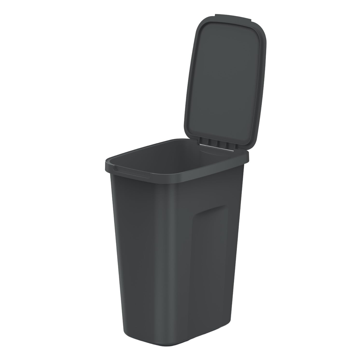 Keden COMPACTA Q PLUS kosz na śmieci, wytrzymały kosz na śmieci z pokrywką, tworzywo sztuczne, praktyczne i estetyczne rozwiązanie do domu, biura, kosz na śmieci (czarny, 35 l)